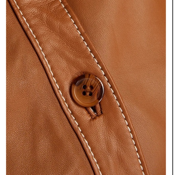 GESTUZ Nirangz Midi Leather Dress Mocha Bisque Size 42 NWT $750 Retail - Picture 4 of 6